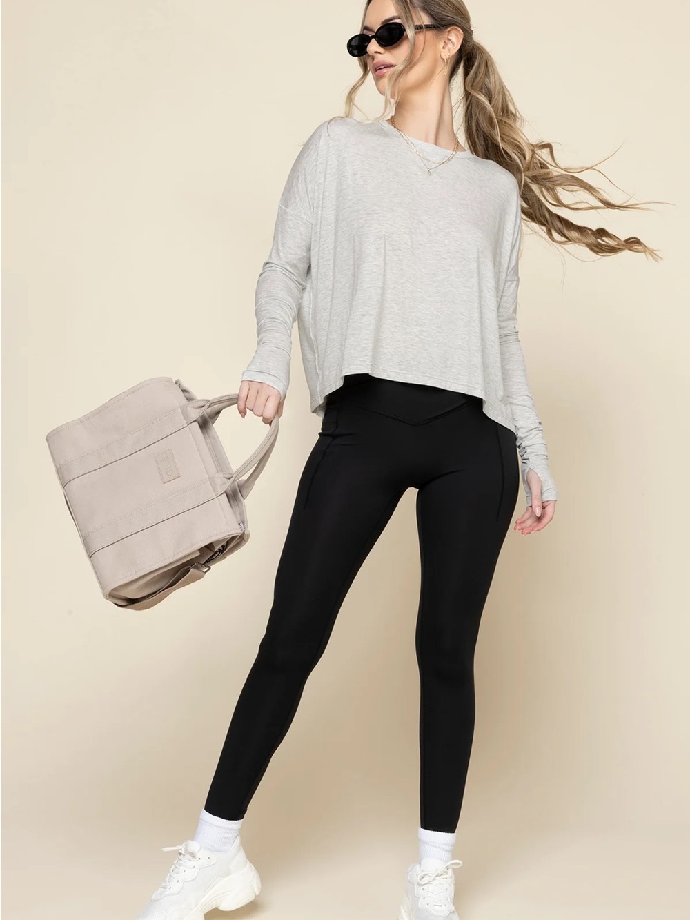 POPFLEX The Perfect Long Sleeve Top - White
